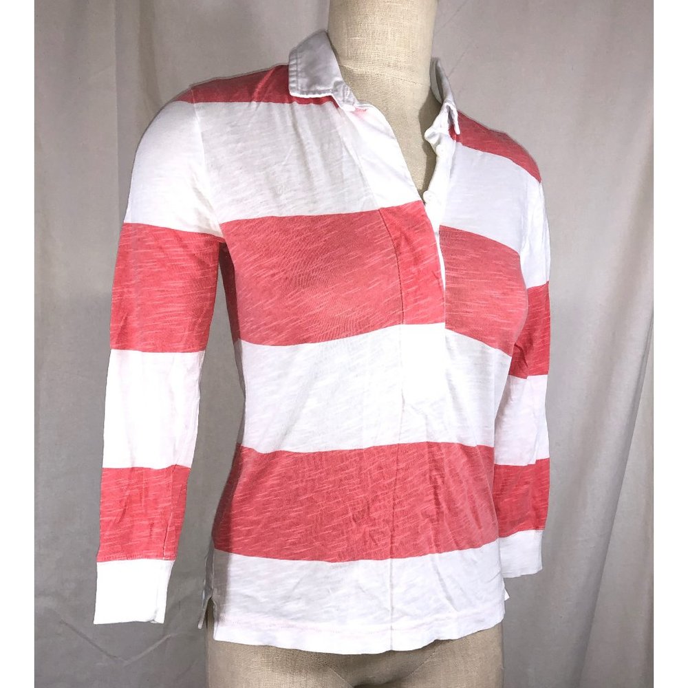J Crew Striped Red White Long Sleeve Tee Small